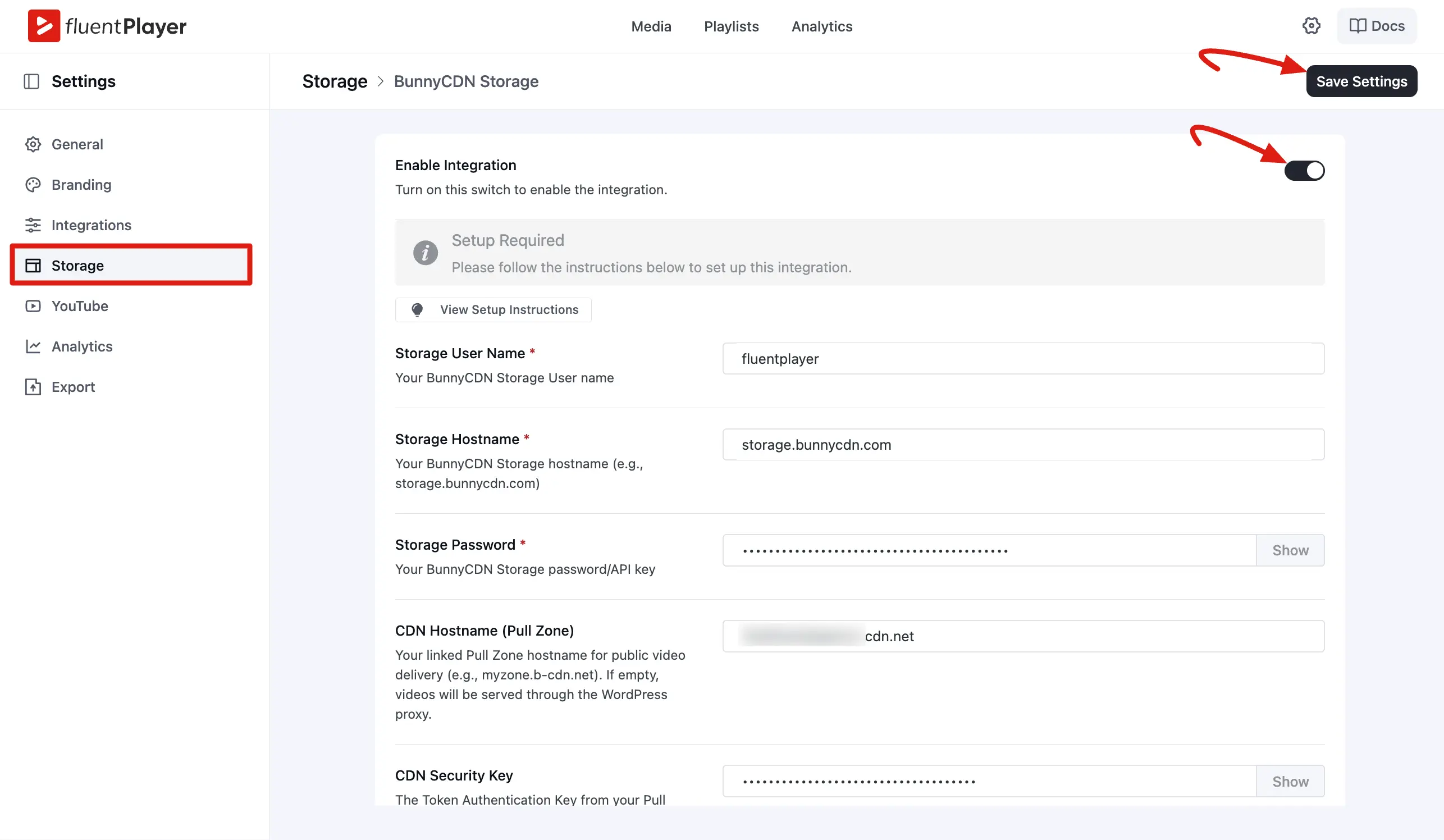 Configure FluentPlayer Settings