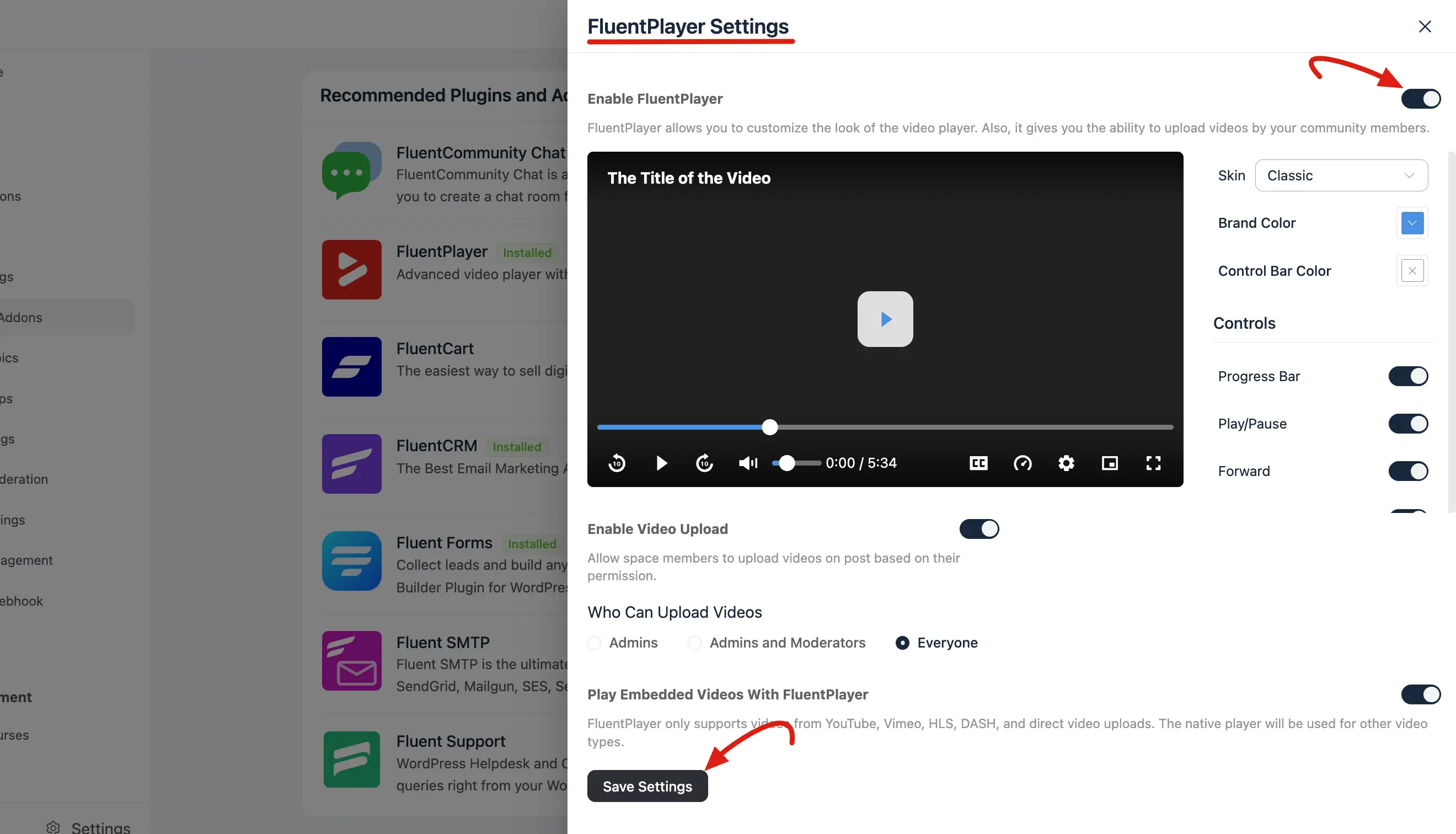 Customize FluentPlayer