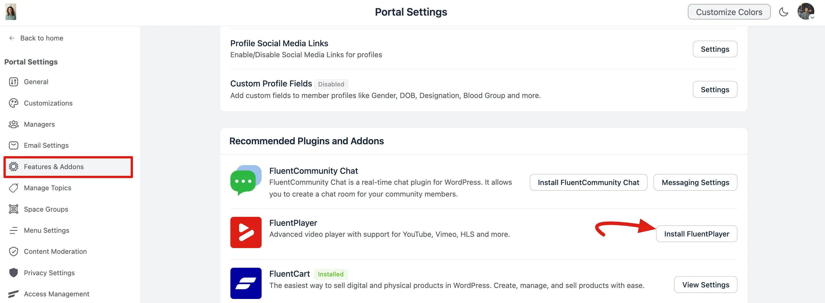 Install FluentPlayer